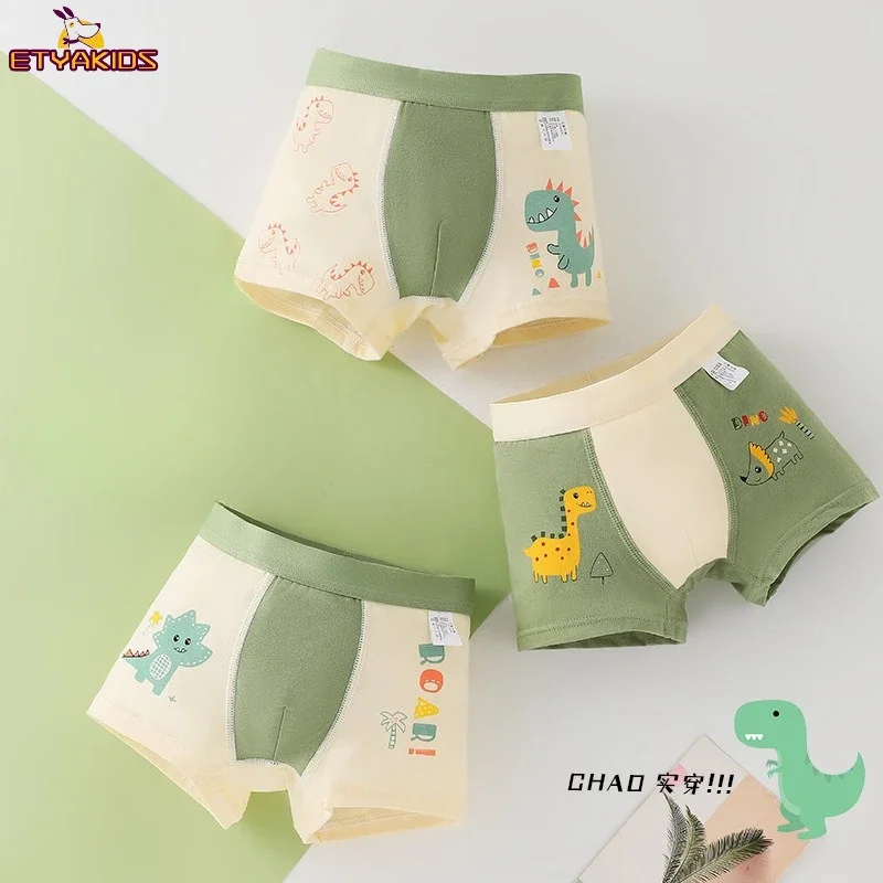 New Children's Underwear Boys Panties Underpants Dinosaurs Helicopters Cars Cotton Breathable Kids Shorts Boy Boxer Briefs