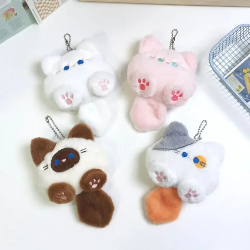 Adorable Long Tail Cat Keyring Filling Cat Bag Decoration Fashion Christmas Birthday Gift Keychain for Keys Bag Charm
