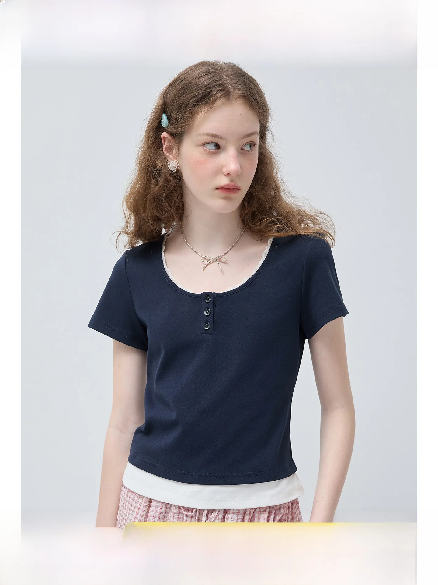 

plus Size Women's round Neck Short Sleeve T-Shirt Simplicity Style Skin-friendly Breathable Summer Top for Plump Ladies