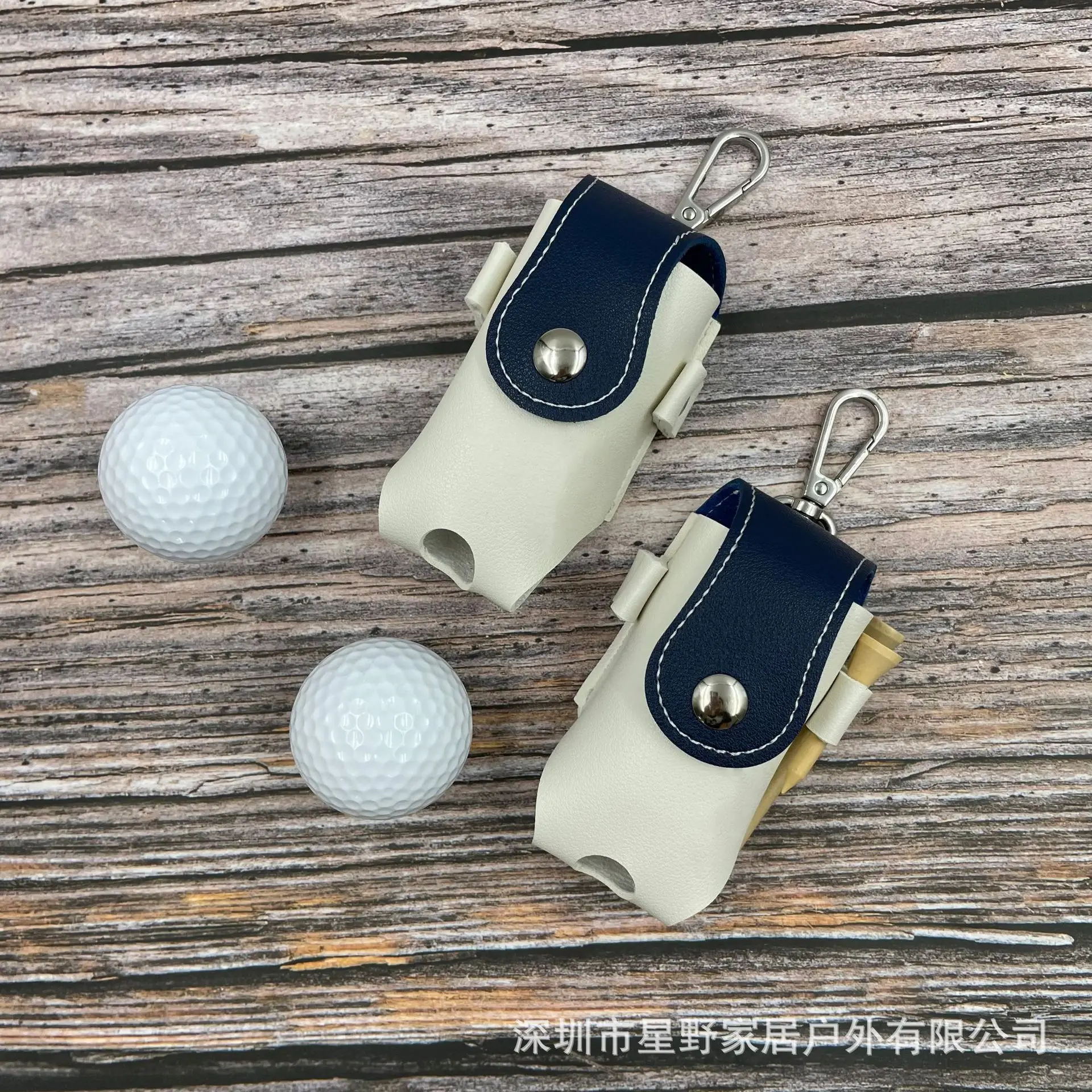 Creative Color-block Design Waist-Worn Portable Golf Ball Pouch – Two-Ball Storage Bag