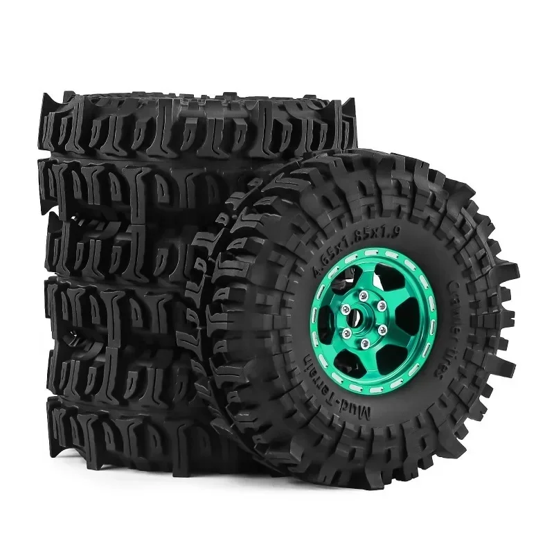 1.9 Inch RC Crawler Wheels Tires Set 12mm Hex Upgrades Fits TRX4 SCX10 TRX6 Capra Enduro Gen8 Wraith Axial Trxs Redcat HSP