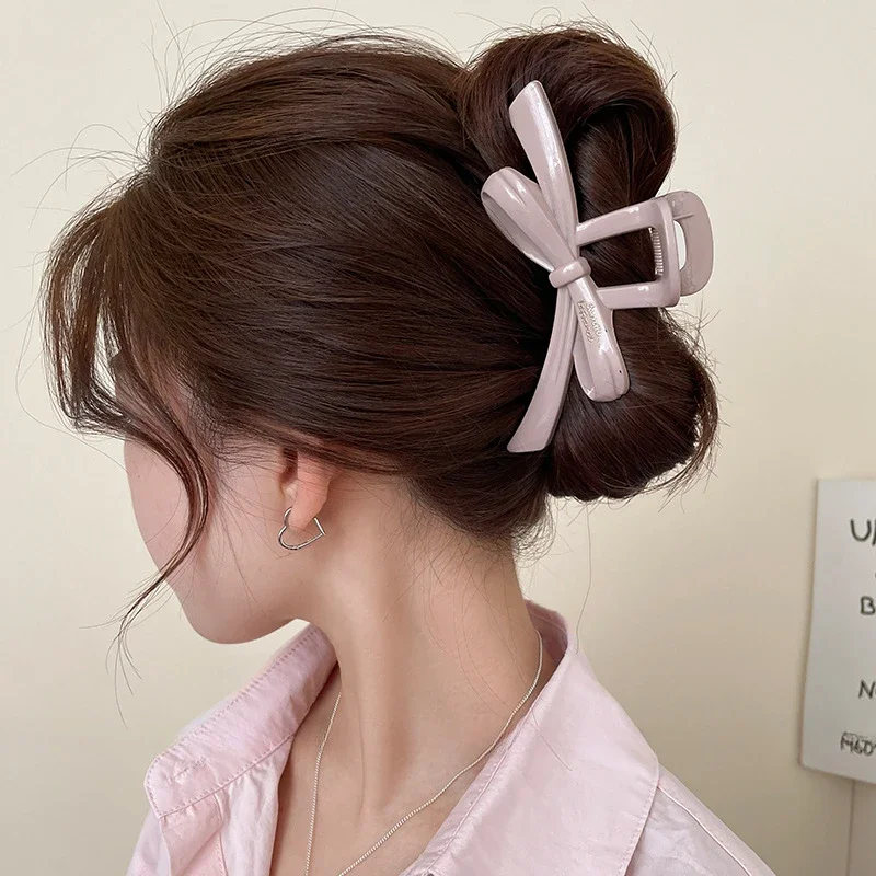 Clip per artigli per capelli con fiocco a farfalla coreano Donna Dolce coda di cavallo alta Mezza legata Clip per capelli con squalo Accessori per capelli alla moda Regali per studenti