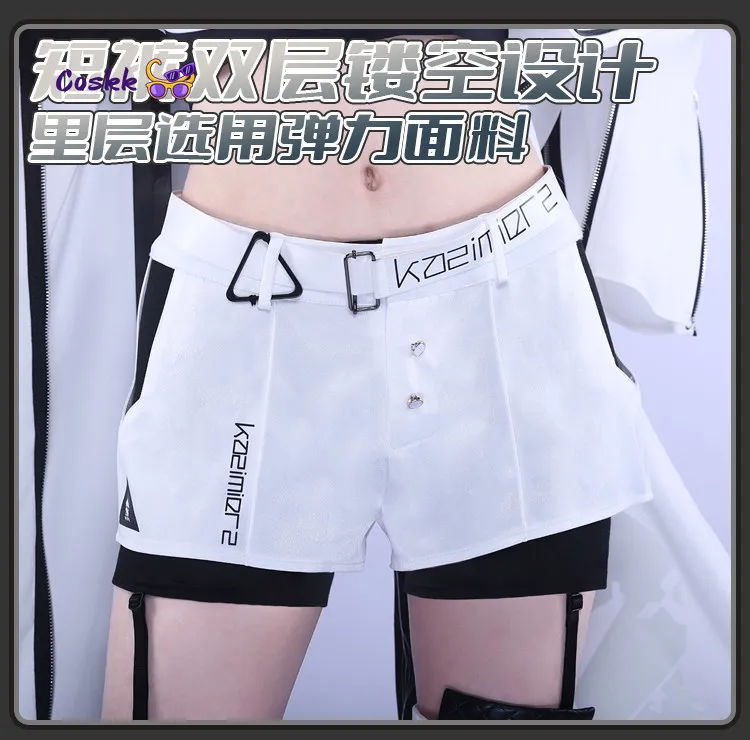 Platinum Game Arknights Cosplay Costume Platinum  cape shorts socks headwear Women's Man Halloween new fashion white uniform - view 5