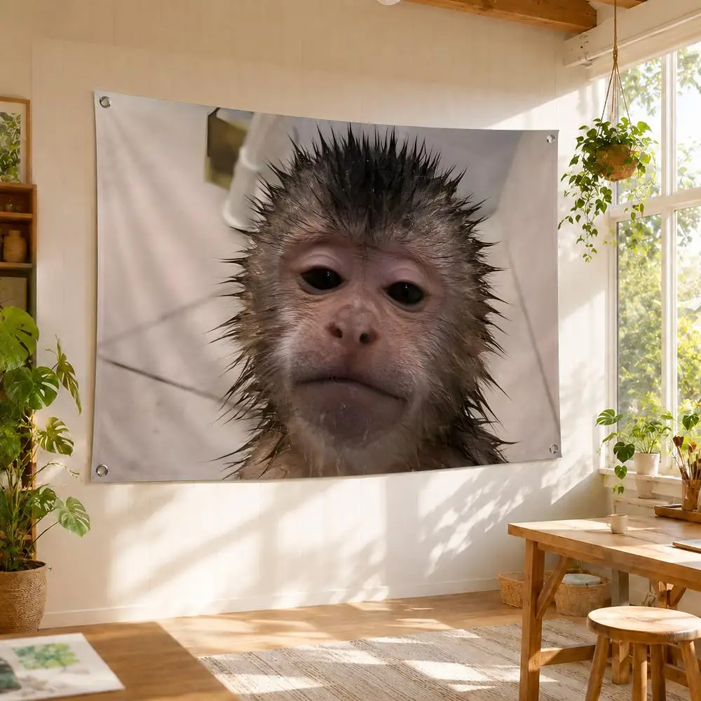 Spoof M-monkey Flags Flag Soft Skin-friendly Durable Tapestry Outdoor Party Home Living Room Bedroom Decoration