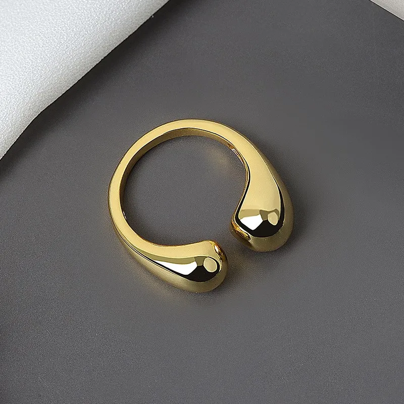 Anenjery Silber Farbe minimalist ischen Wasser tropfen Goldfarbe Ring für Frauen Retro Schmuck Mädchen Accessoires Geschenk
