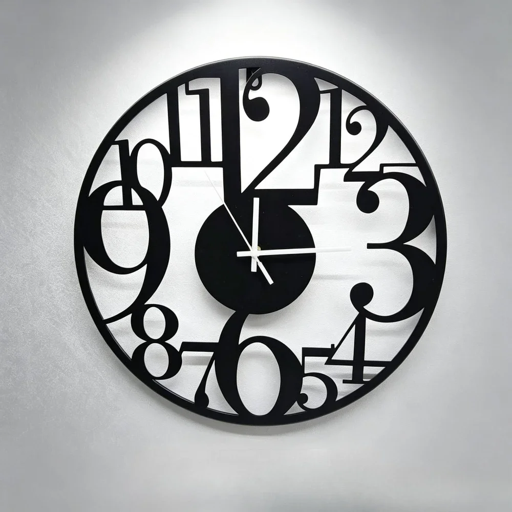 40cm Round Irregular Digital Iron Wall Clock Home Decoration Living Room Fashion Wall Watch Dining Room 16 Inch Metal Wall Clock