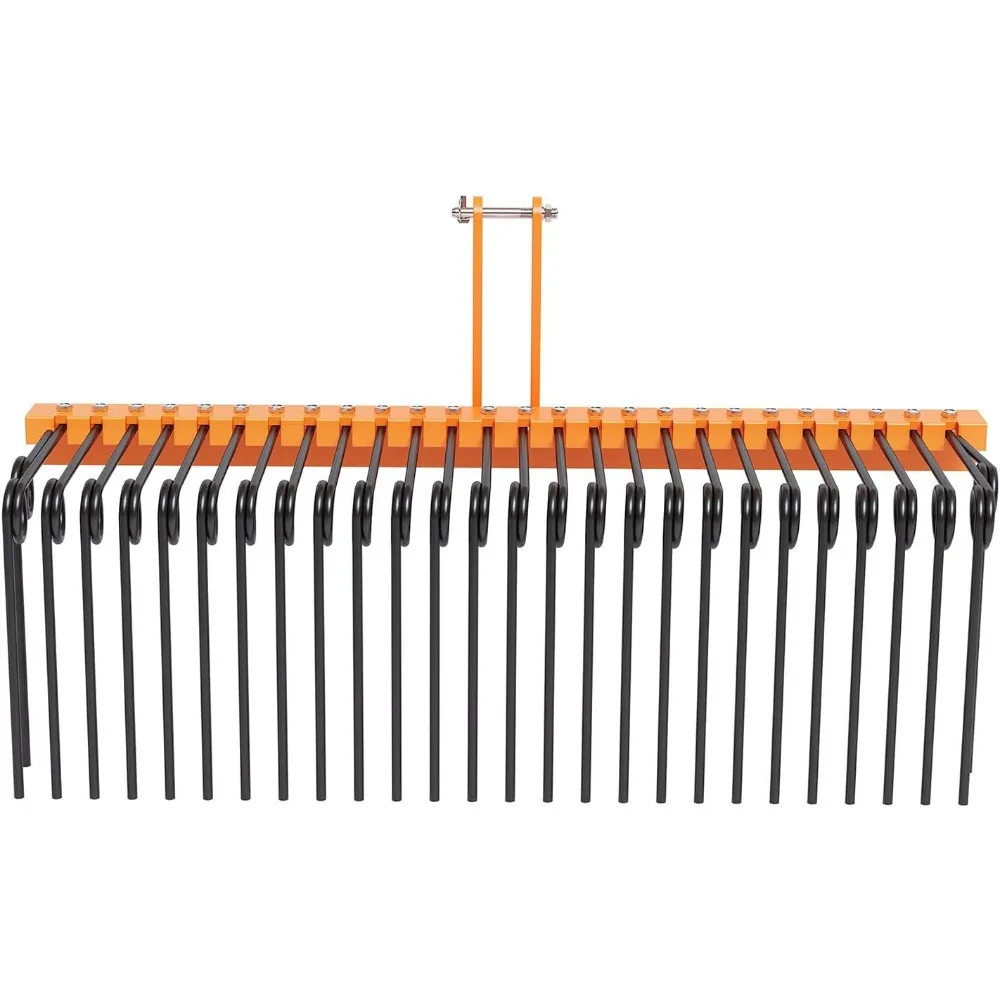 

Durable Powder Coated Steel Pine Grass Rake, Steel Spring Landscape Rake Attaches to Cat 0 Cat 1, 3 Point Hitch for Tract