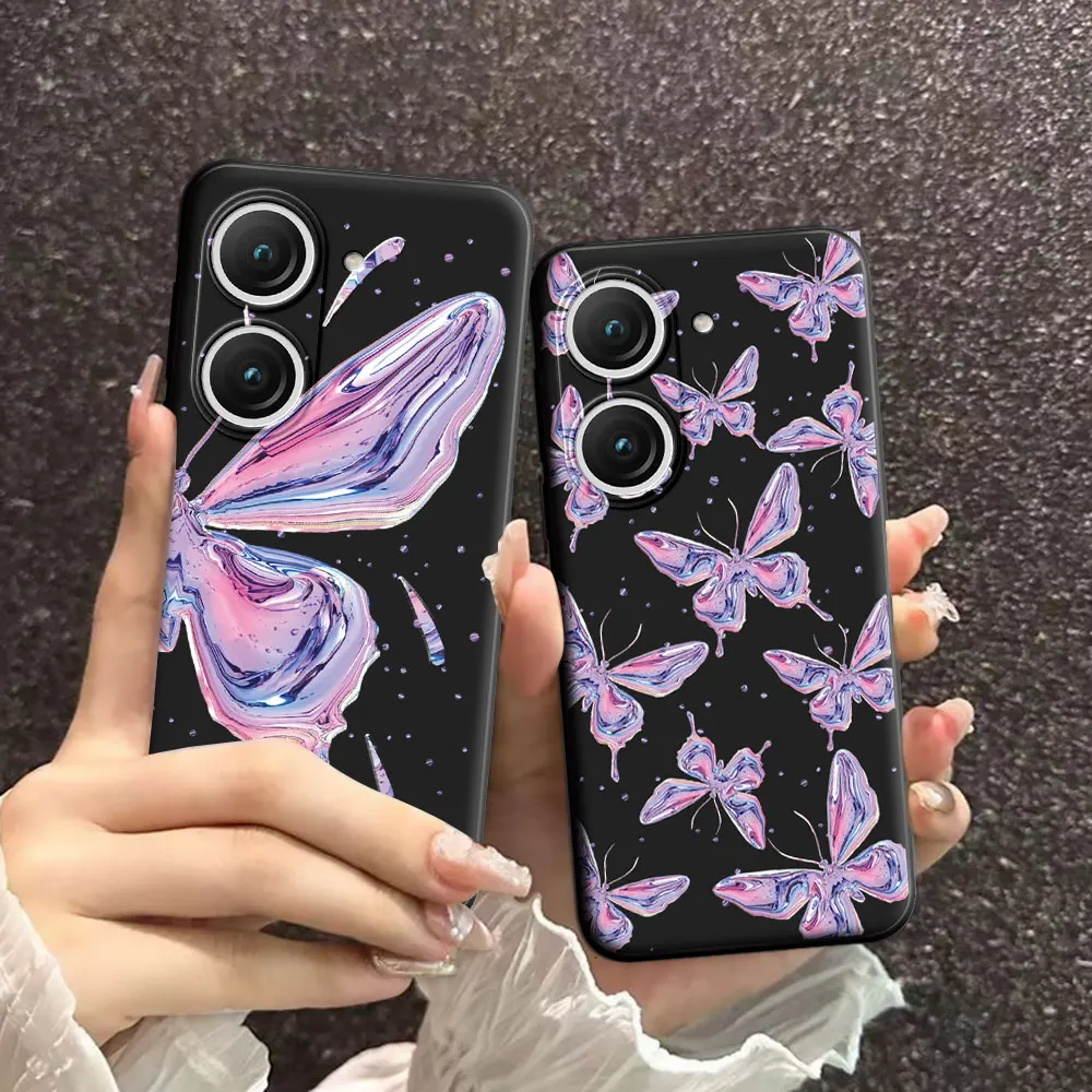 For Asus Zenfone 9 Case Cool Soft Silicone Beauty Floral TPU Phone Case For Zenfone 10 Fashion  Back Cover Conque Bumper