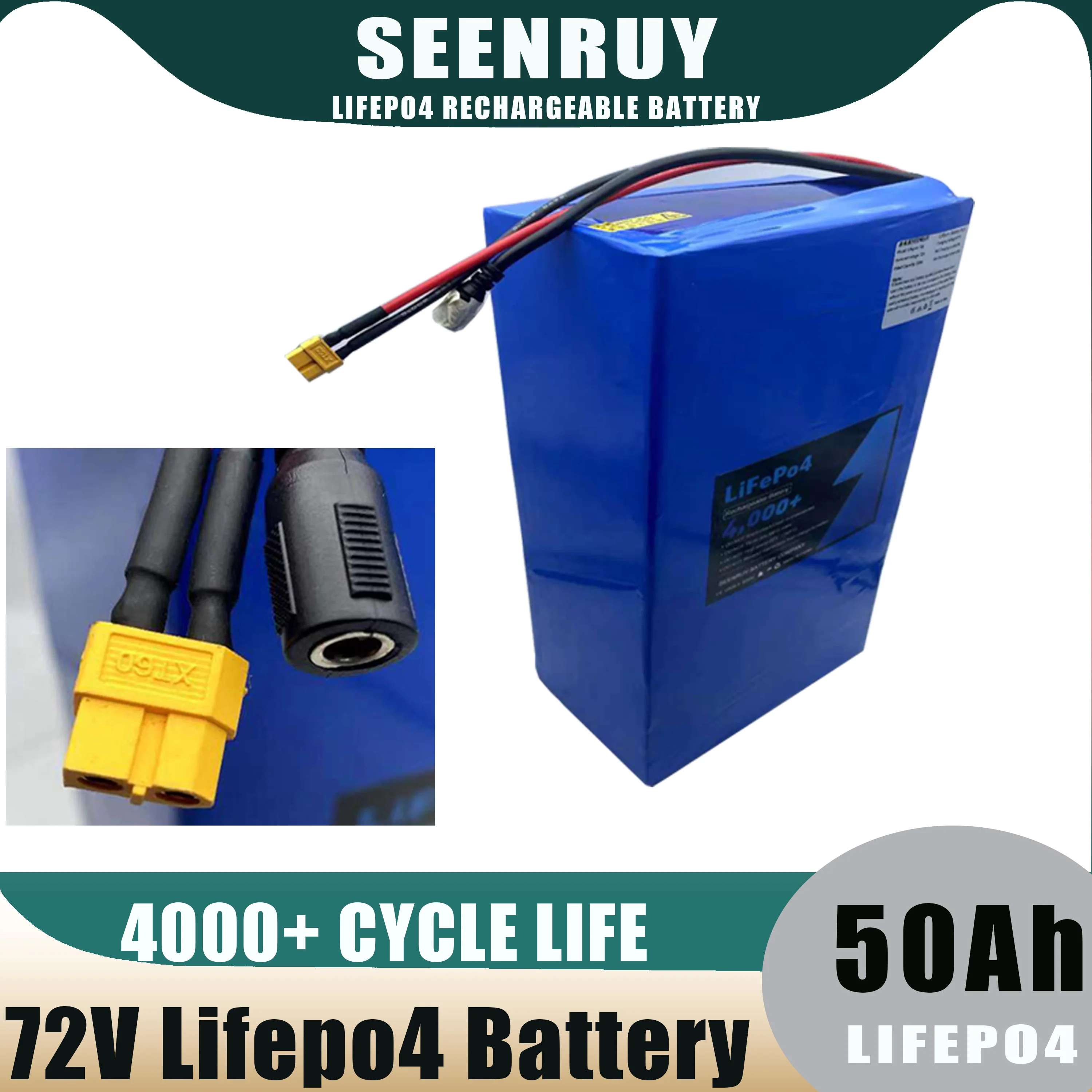 72v 50ah Built-in Bluetooth BMS 50A Lifepo4 Rechargeable Battery