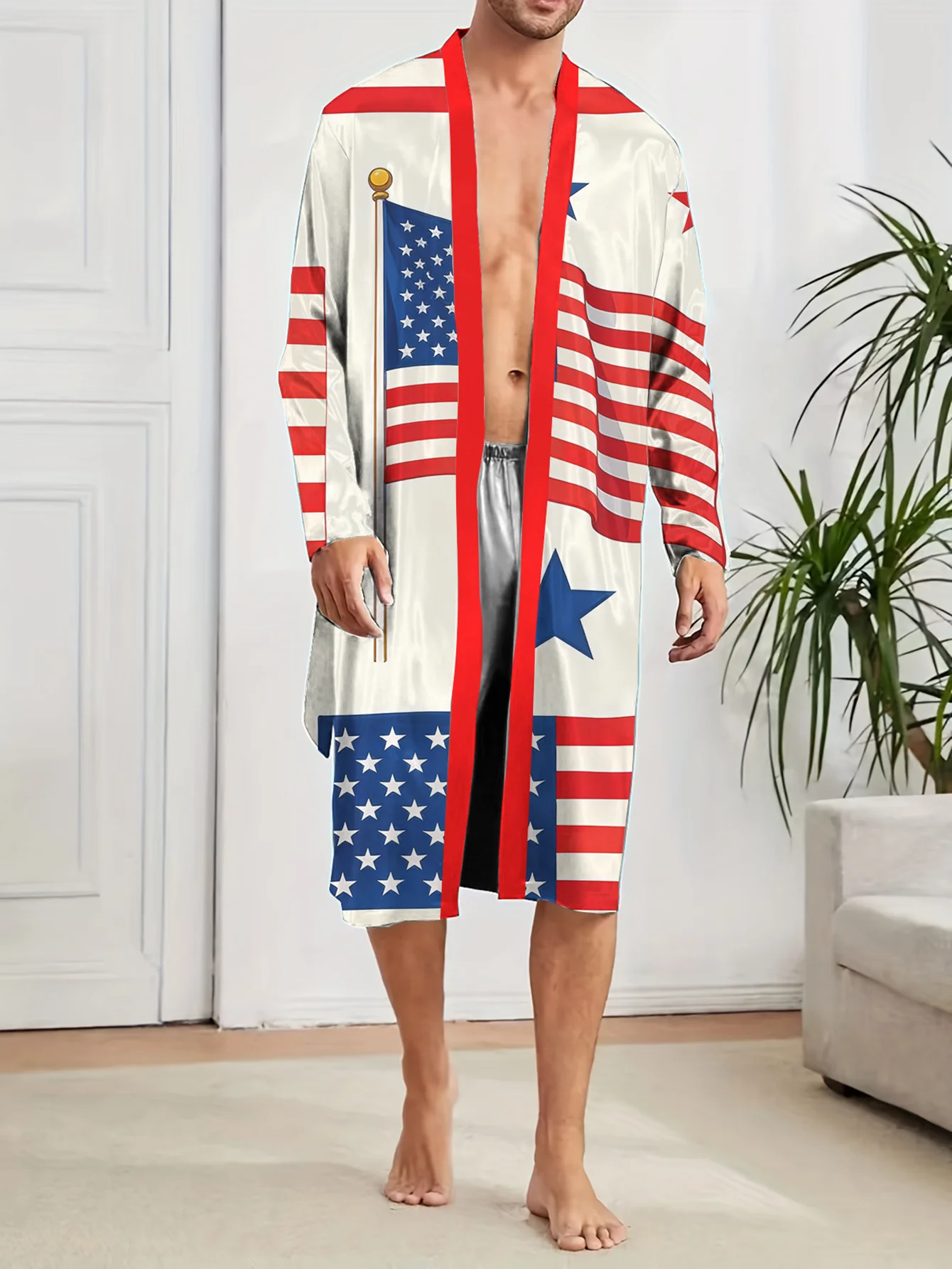 

New 3D printed men's nightgown for home use, skin friendly, comfortable, lightweight, and fast drying without fading