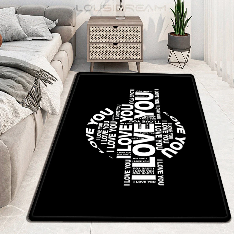 Love Art Carpet Kitchen MatEntrance Doormat Bedroom Floor Decoration Living Room Carpet Bathroom Anti-slip Rug