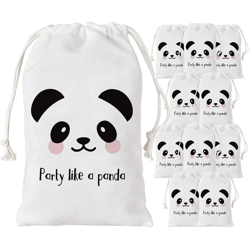 

Panda Party Favor Bags 12 Pack Gift Goodie Candy Treat Bags for Party Like A Panda Birthday Decorations Baby Shower Supplies