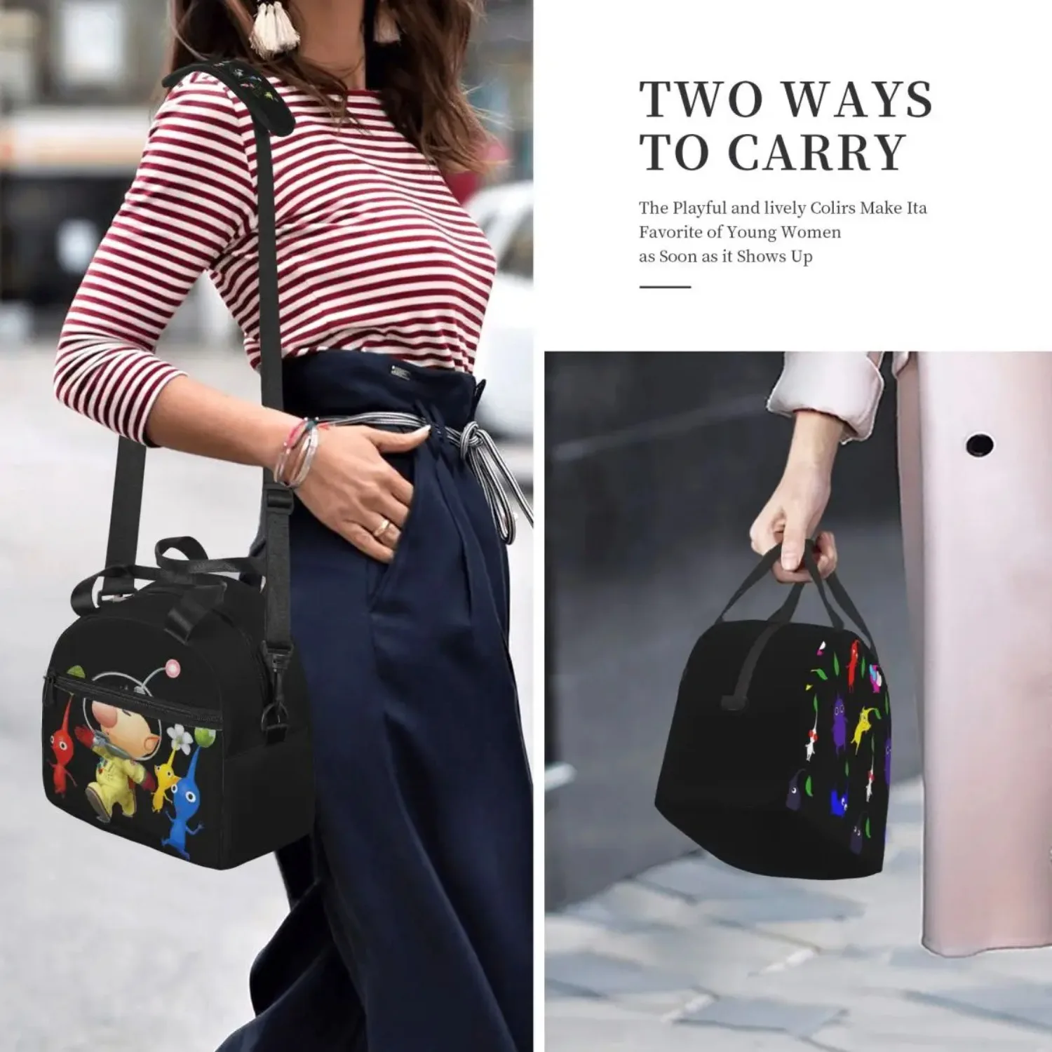 Pik Me Pikmin Logo Large Insulated Lunch Boxes with Adjustable Inside Strap Accessories Unique Lunch Container