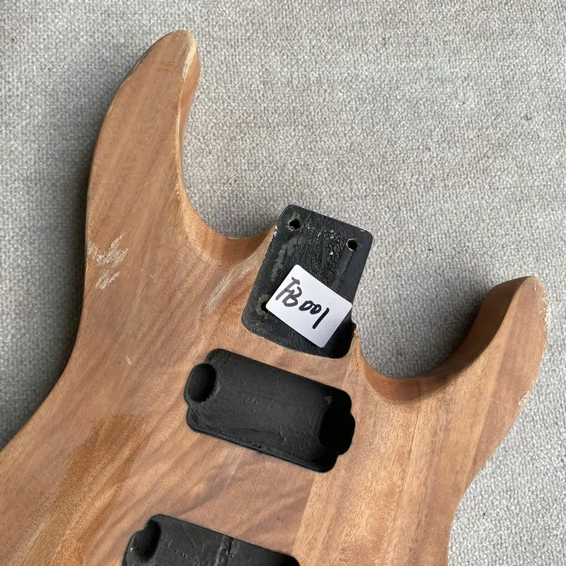 FB001 Custom Order Natural Solid Redwood 2 Pivots Tremolo ST Electric Guitar Body HH Pickups Scratch&Paint Damage Replace parts