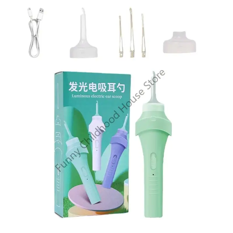 

D0LA электрический очиститель для ушей для детей, встроенный светодиодный светильник, мягкое всасывание, эргономичный дизайн,