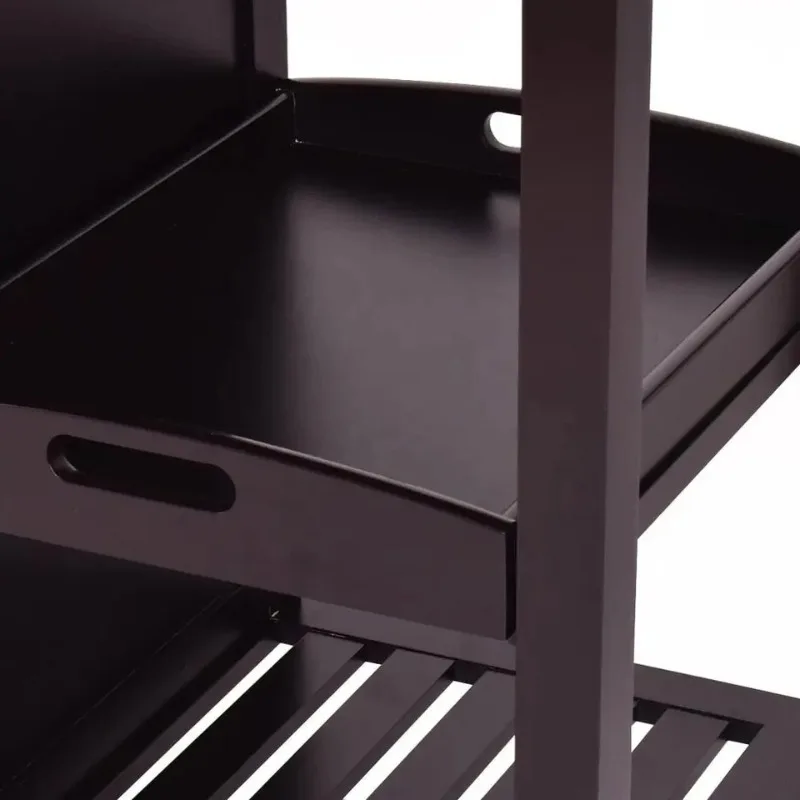 L32''*W19.5''*H35'' Kitchen Furniture Utility Rolling Storage Island Serving Cart with Wheels Drawer and Shelves