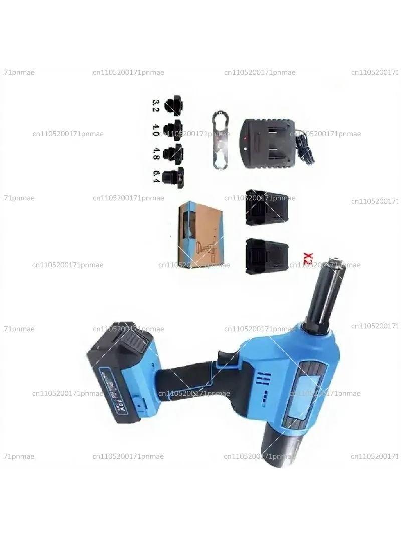 250 Electric Rivet Gun Automatic Blind Riveter Nut Tool with 1/4-Inch Capacity for Steel Aluminum Rivets and Battery Charger