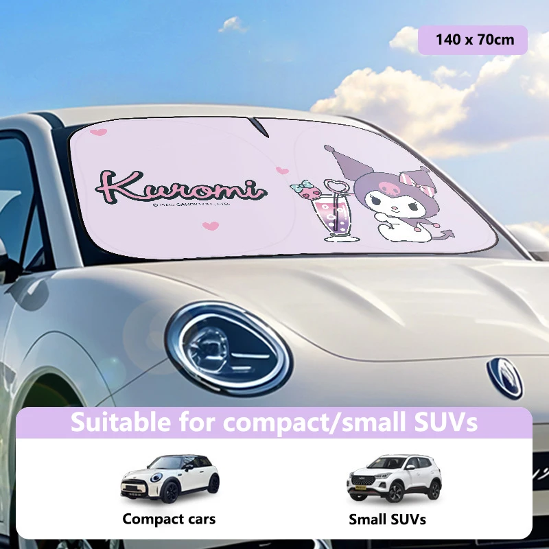 

Солнцезащитный экран для автомобиля My Melody, летний, на лобовое стекло, теплоизоляционный, с милым мультяшным дизайном, аксессуар для экстерьера автомобиля