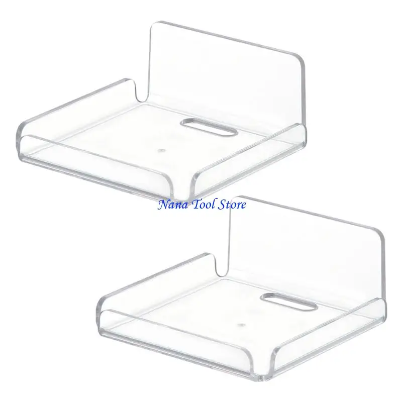 31GJ 2pcs  Acrylic Wall Mount Soap Stand Universal Multifunctional Wall Bracket Not Drill Indoor Security Camera Wall