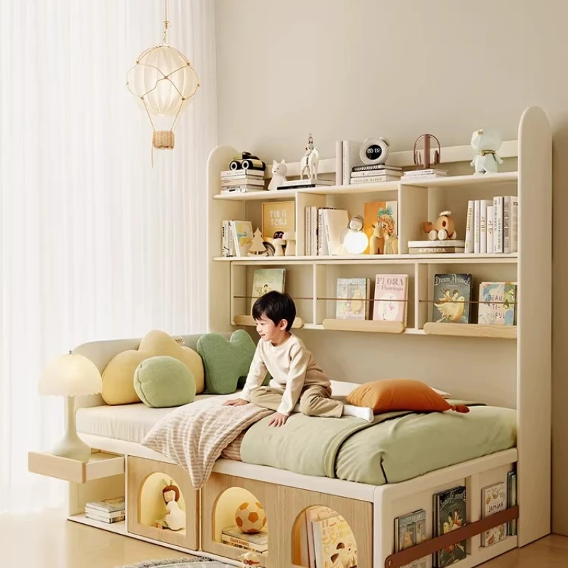 Boy Girl Tatami Children's Furniture Log Children's Bed Single Bed