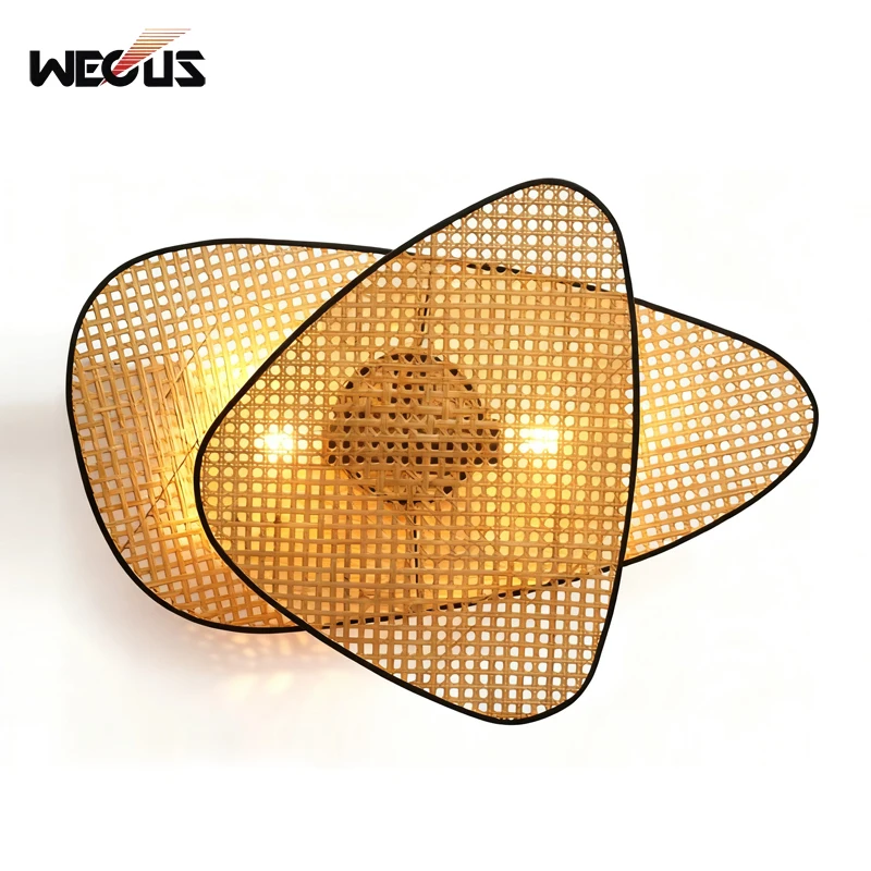 Japanese Wall Light Creative Personality Style Zen Antique Bedside Wall Lamp Rattan Woven Corridor Light