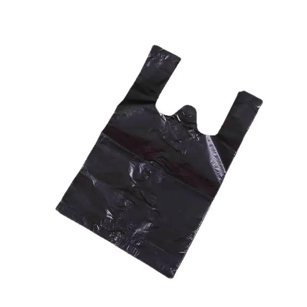 New Black Handled Trash Bags 50 PCS Pack Disposable Plastic Vest Bags Multi-Purpose Vest Trash Bags Moving Supplies
