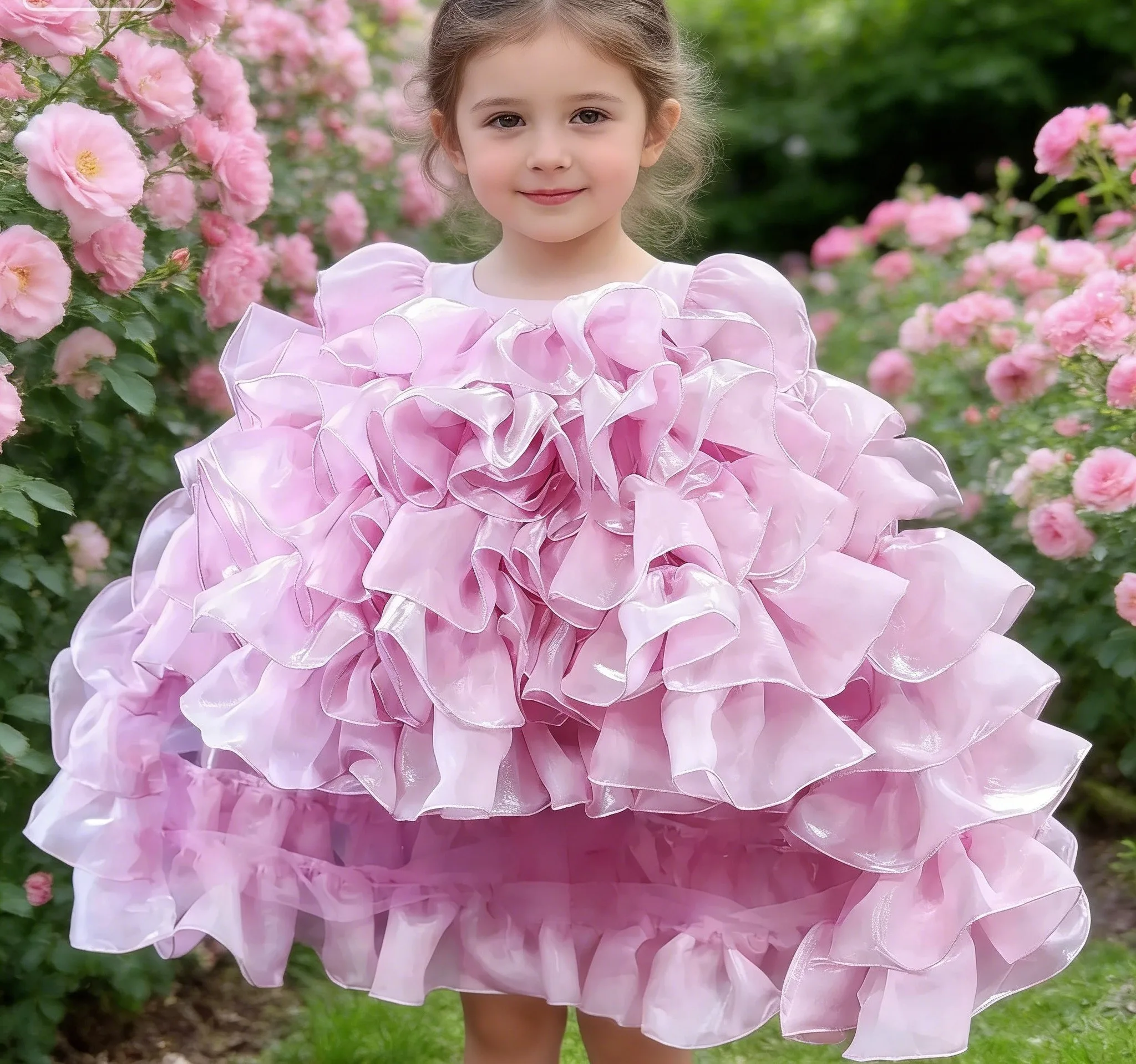 

Платье для девочки на заказ, фиолетовое, с бантом, короткими рукавами, многослойной юбкой, для свадьбы, детского дня рождения, первого причастия и бала