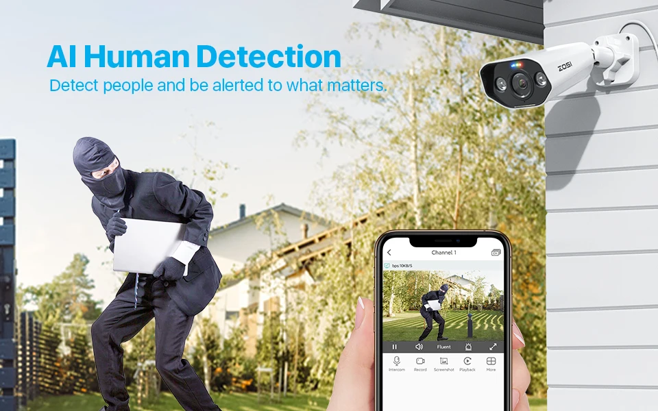 ZOSI 4K 8MP 5MP Add-on Camera for PoE Security Camera System, Work with ZOSI 8 Channel 16 Channel PoE NVR
