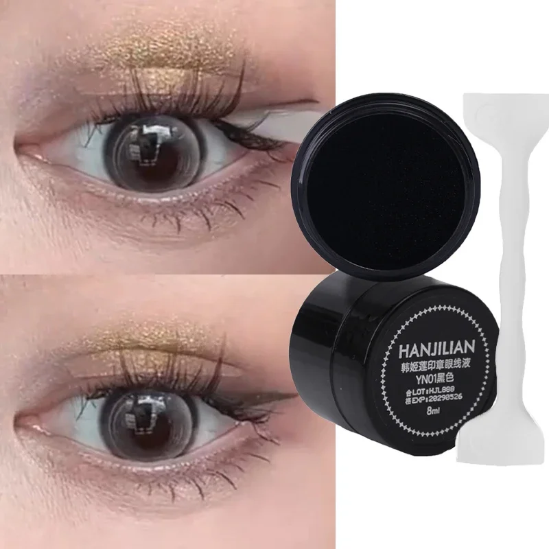 Tampon noir pour extension de cils, eye-liner imperméable, pochoirs de maquillage pour les yeux, modèle pour les yeux durable, cosmétique