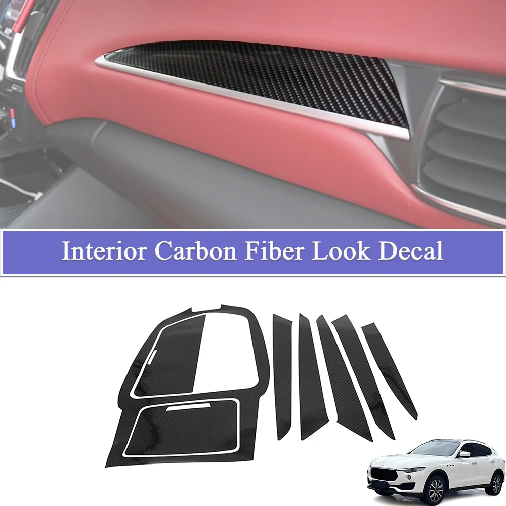 

Center Console Dashboard Gear Shift Panel Trim Inner Door Decal for Maserati Levante 2016-2019 PVC Carbon Fiber Accessories