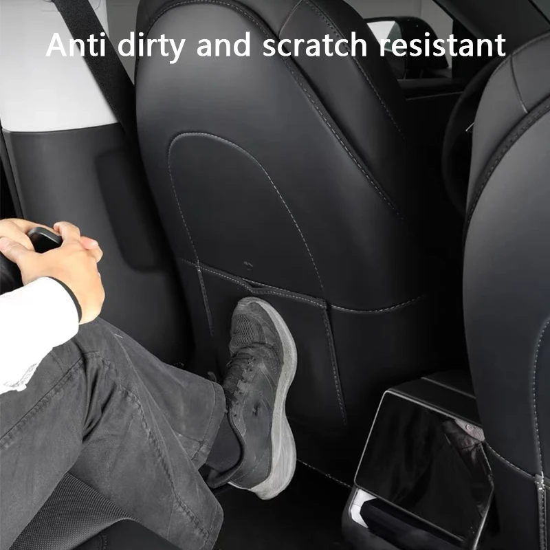 Car Seat Anti Kick Pad For Tesla Model YL 6-Seater Leather Full Surround First Row Seat Anti Scratch Protector Car Accessories