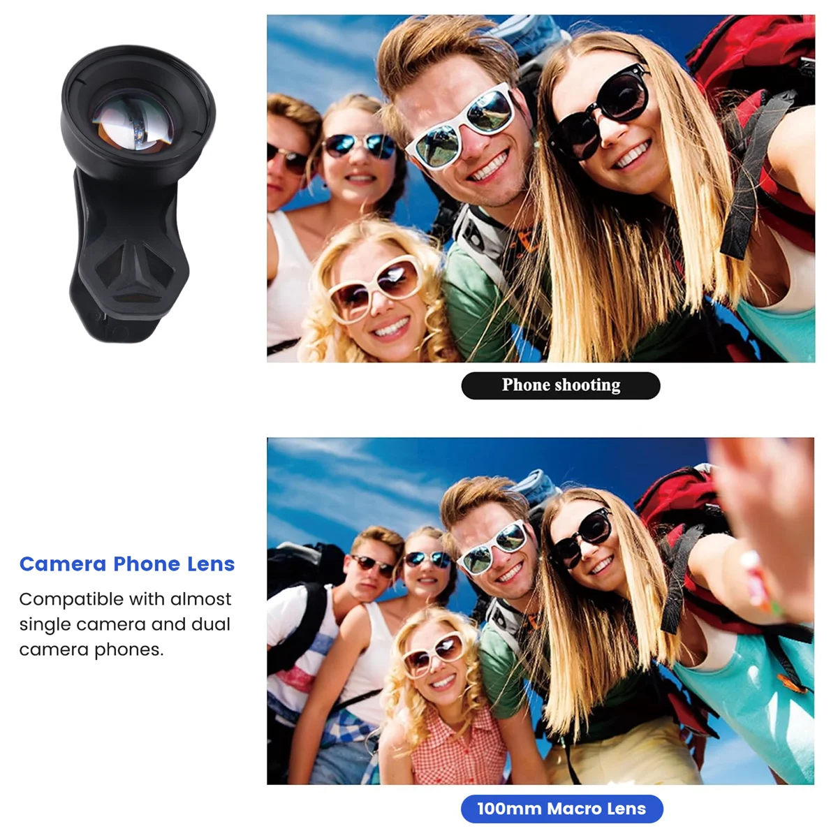 !최고 판매 100mm 매크로 렌즈 카메라 폰 렌즈 모든 스마트폰용 4K HD 슈퍼 매크로 렌즈, 렌즈만 해당