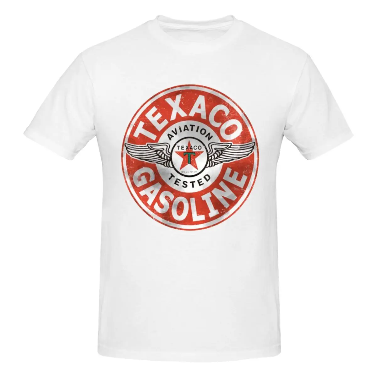 Vintage Texaco Logo Men T-Shirt Classic Oversized T Shirts Men's O-Neck Cotton Tees Short Summer Male