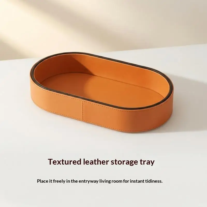 Premium PU Leather Storage Box Minimalist Home Decor Tray Perfect Housewarming Gift for Jewelry Organizer
