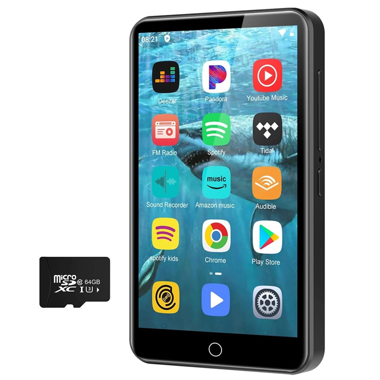 

80 GB MP3 player, supports Bluetooth and WiFi, 4.0-inch tablet, radio FM, electronic lyrics, capacity of 512 GB