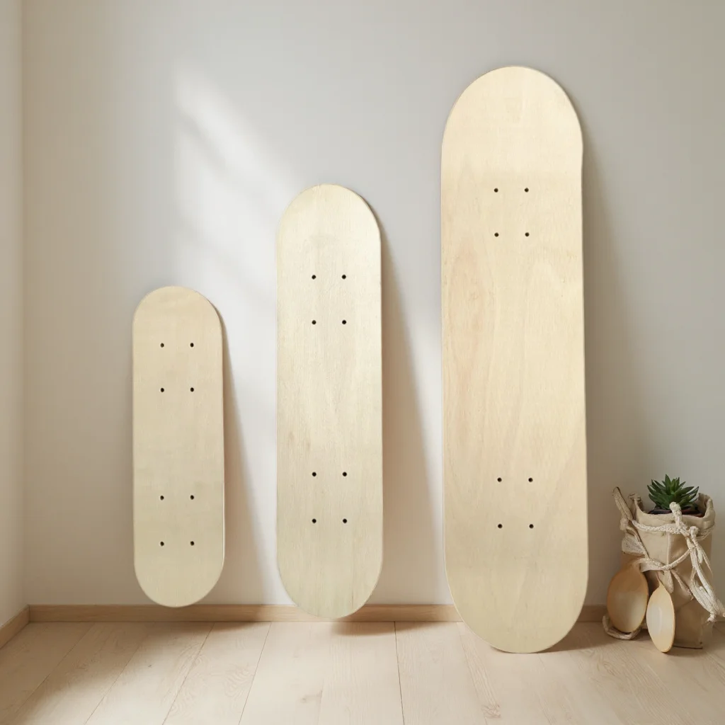 Blank Natural Wood Skateboard Deck 7Ply Chinese Maple Double Side Unfinished Board For DIY Painting Graffiti Custom Art