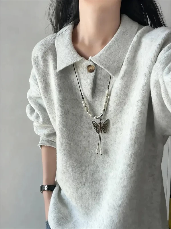 

Cleanfit American Sle Ne Sweater Men Women Autumn Winter Lazy Sle Knitted irt Inner Wear Base Layer Hoodie