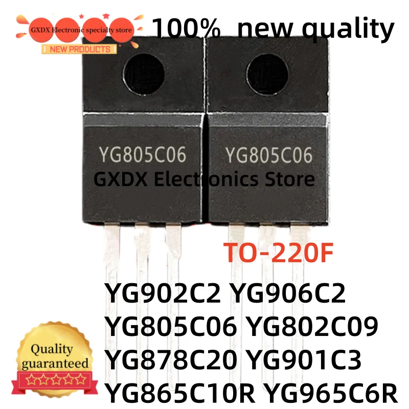 10-20 Unidades 100% Novo YG906C2 YG805C06 YG902C2 YG878C20 TO220F YG901C3 YG865C10R YG965C6R YG802C09 TO-220F MOSFET