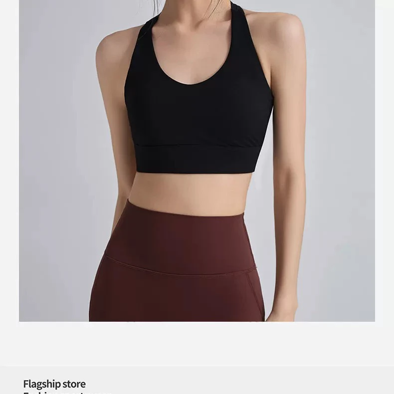 Nahtloser Sport-BH für Damen mit festem Brustpolster, stoßfest, für hochintensives Pilates-Training, Yoga, schöner Fitness-BH-Anzug – Detail 4