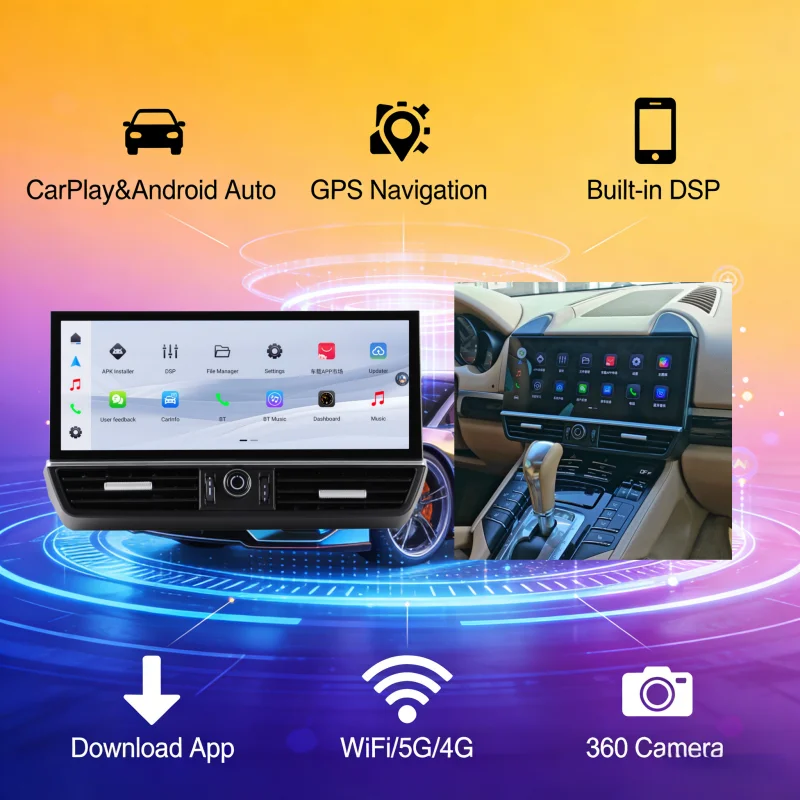 

12.3inch Android Screen For Porsche Cayenne 2010-2016 Stereo Car Radio Multimedia Video Player Carplay GPS Navigation Head Unit