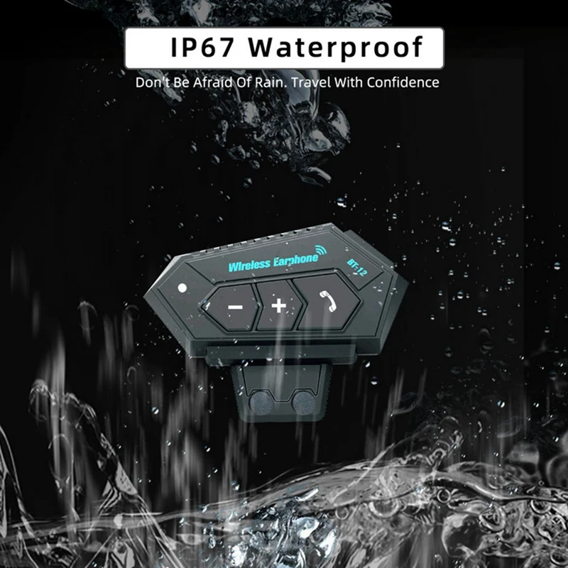 أفضل سماعات بلوتوث لاسلكية للخوذات ركوب الدراجات النارية الكهربائية تلقي المكالمات BT12 خوذة سماعات بلوتوث