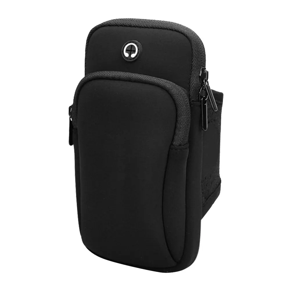 

Fitness Sport Arm Bags Black Suitable Under 6 Inches Zipped Design Earphone Hole Running Biking Outdoor Phone Arm Bags