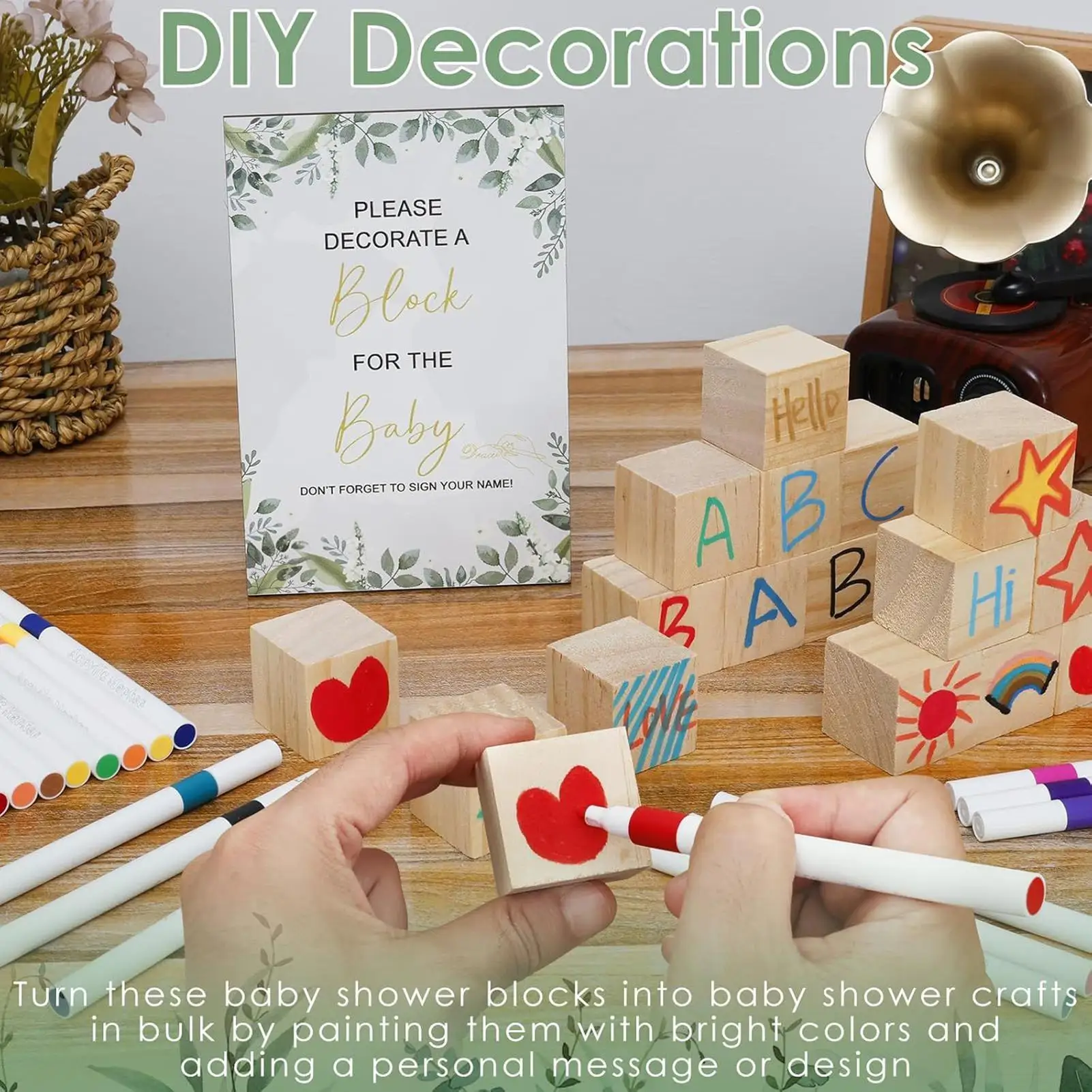 

Блоки и знак для детского душа, игрушка для создания подарков на память, украшающие блоки, детский душ, активность для вечеринки с определением пола, 100 дней