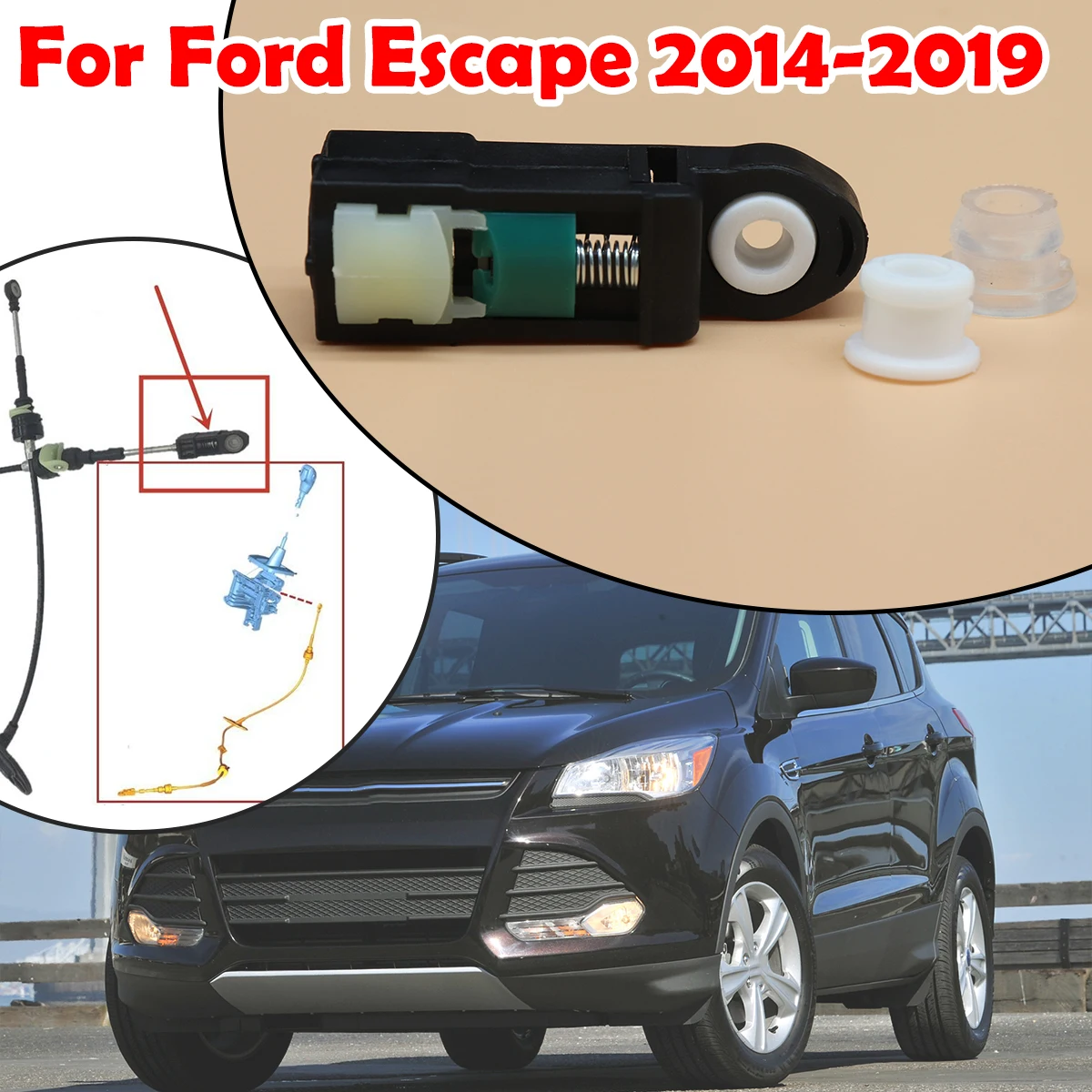 

Automatic Shifter Cable Bushing Gear End Connector Fix Sleeve Grommet Repair Kit Car Accessories For Ford Escape 2014 2015- 2019