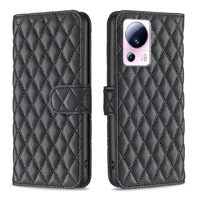 For Xiaomi 13 Lite Case Fashion Rhombus Chic Style Leather Wallet Card Slots Case na for Xiomi Xiaomi 13 lite 13Lite Phone Cover