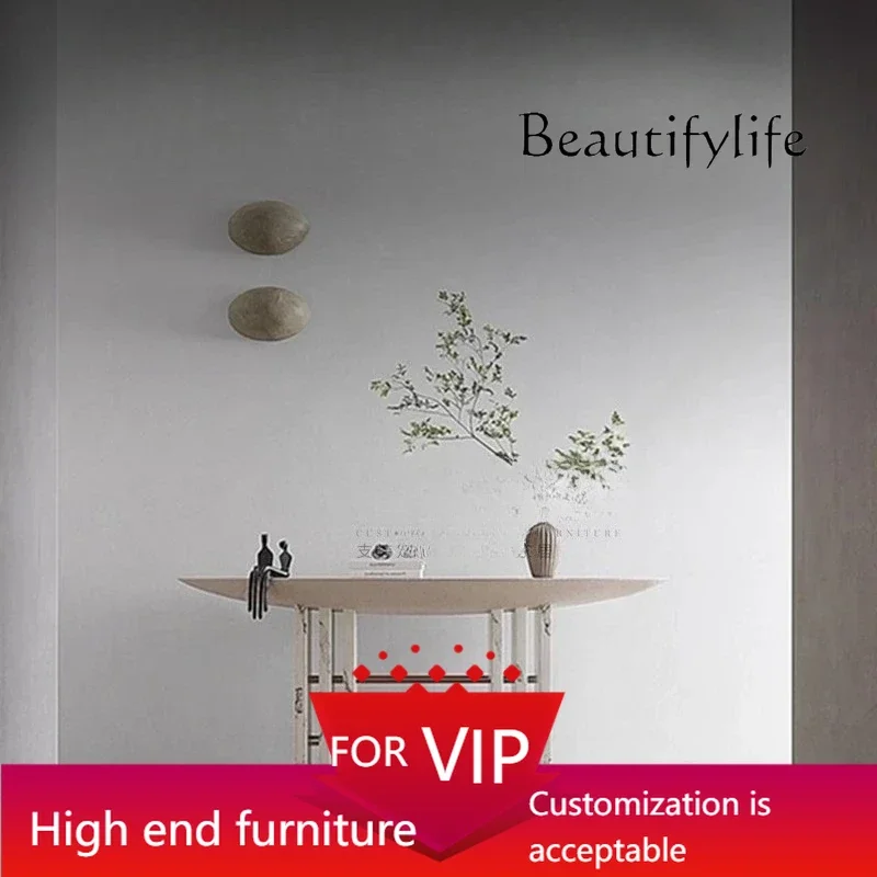 

UP Italian light luxury marble entrance table high-end living room home entrance hall entrance long table
