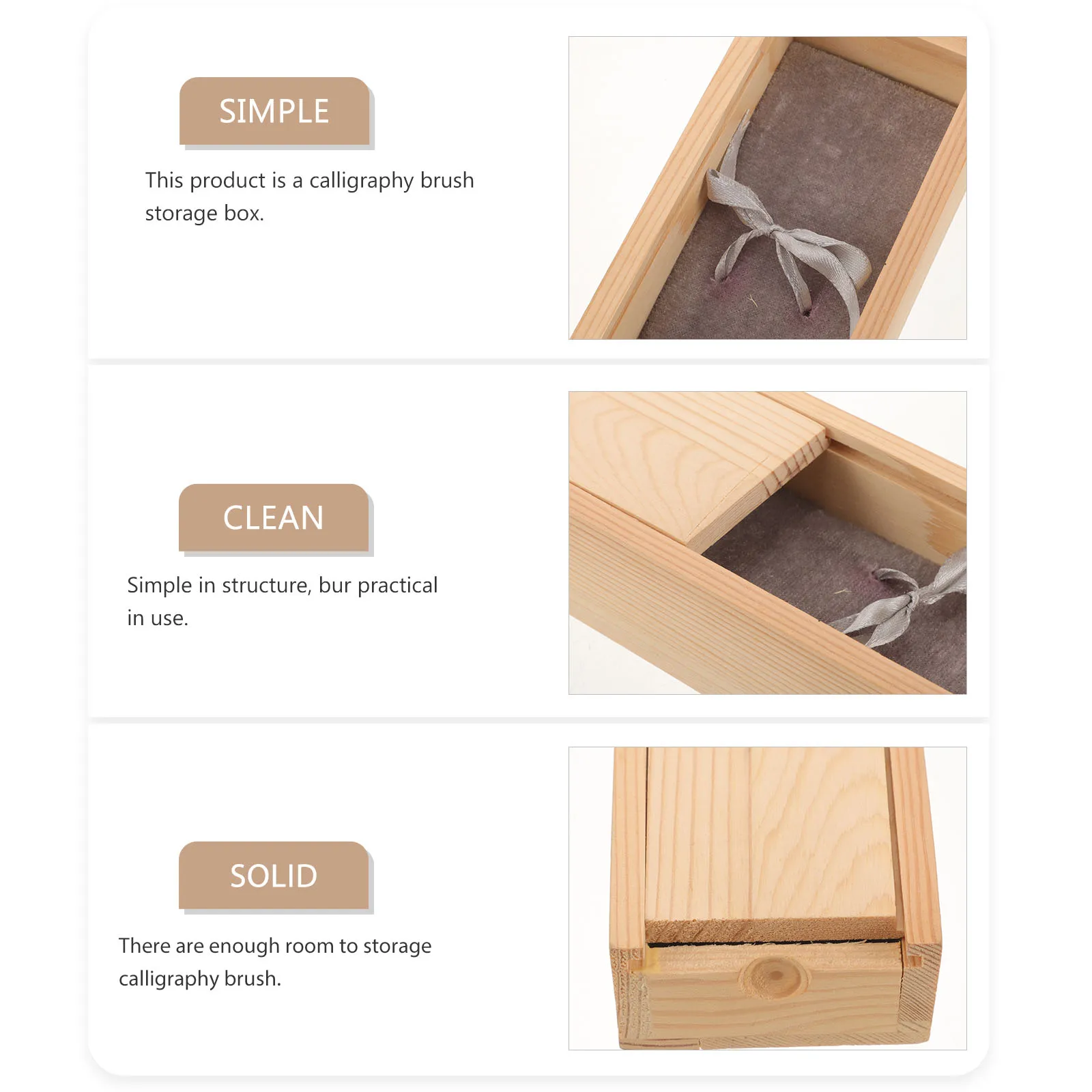 

Elegant Calligraphy Brush Box Single Pen Case Durable Keepsake Organizer For Home Office
