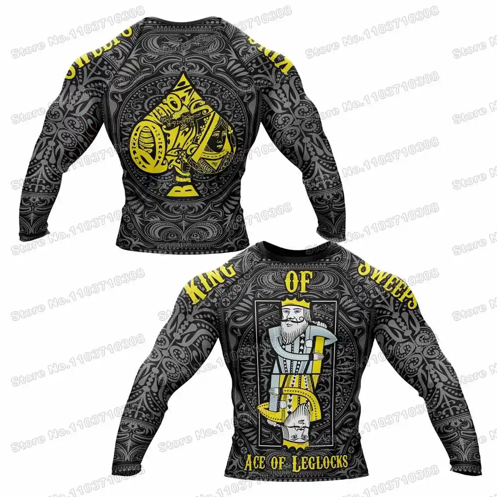 Leglock King Shirts Short Rash Guards Surfing Beach Trousers Swimwear Diving Gym Long sleeves MMA BJJ Men Jiu Jitsu Fitness Sets