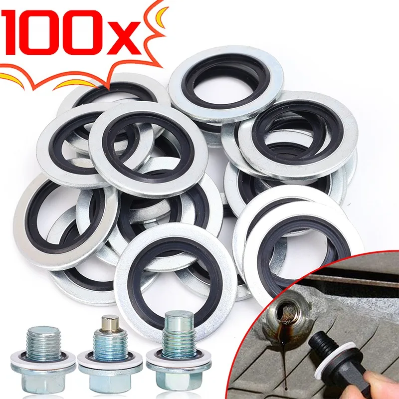 Car Oil Pan Drain Sealing Gasket Drainage Bolt Pad Aluminum Alloy Oil Drain Plug Gasket Replaceable Accessories for Renault Clio