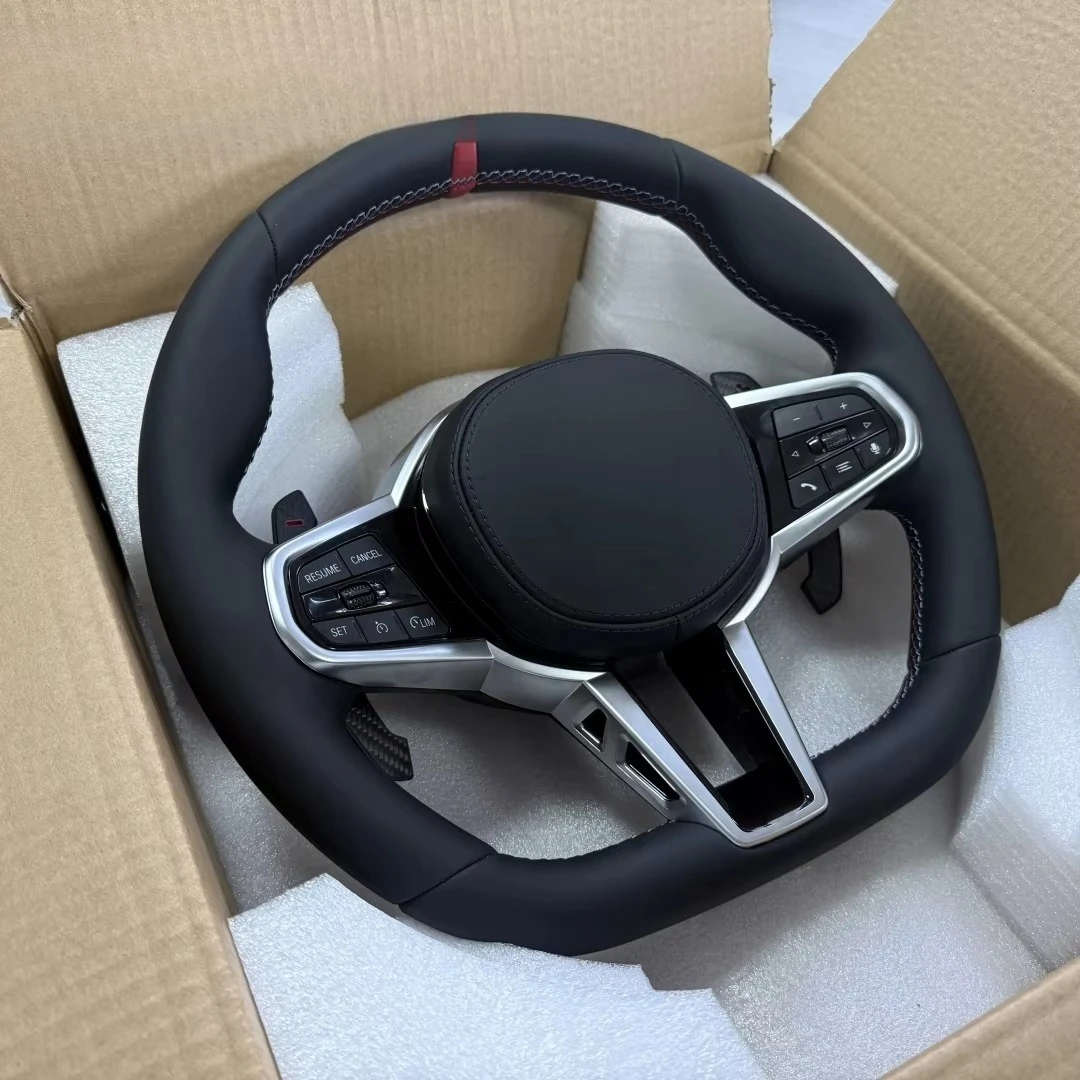 พวงมาลัยหนังแท้ทรง D อัพเกรด CS สำหรับ BMW G30 G31 G32 X3 G01 X4 G02 M2 G87 M3 G80 M4 G82 G42 G20 M5 F90 G11
